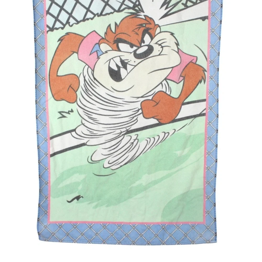 Vintage 1999 Warner Bros Looney Tunes Goalkeeper Taz Beach Towel 52